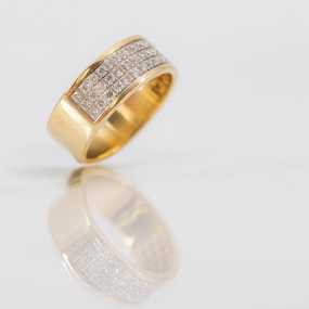 Bague trois lignes de diamants